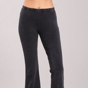 Chatoyant Mineral Wash Bell Bottoms Dark Ash Grey Medium